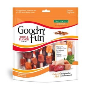 Home Good 'n' Fun Triple Flavor Kabobs Snack for All Dogs, 18 count, 12.0 oz